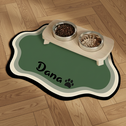 Tapis de Gamelle Personnalisé - Vert