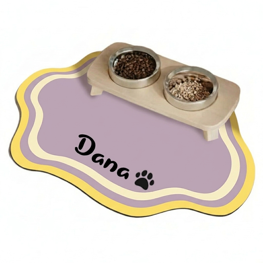 Tapis de Gamelle Personnalisé - Violet