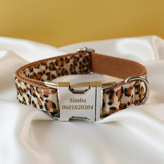 Collier Chien Personnalisé - Motif Léopard