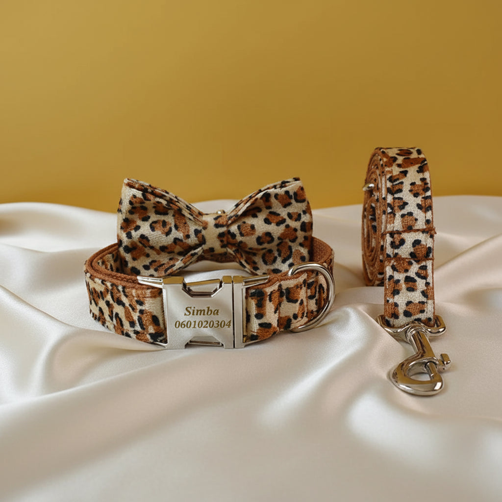 Collier Chien Personnalisé - Motif Léopard