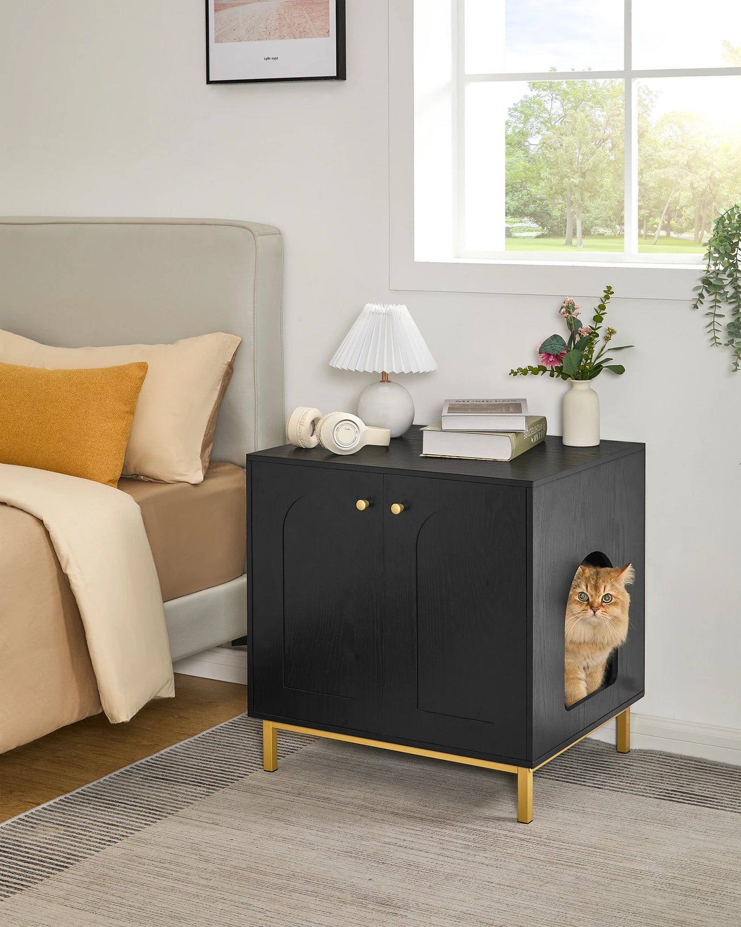 Meuble noir et or 60 cm  : L'Ecrin de minuit