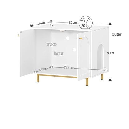 Meuble blanc et or 80 cm  : L'Ecrin de lumière