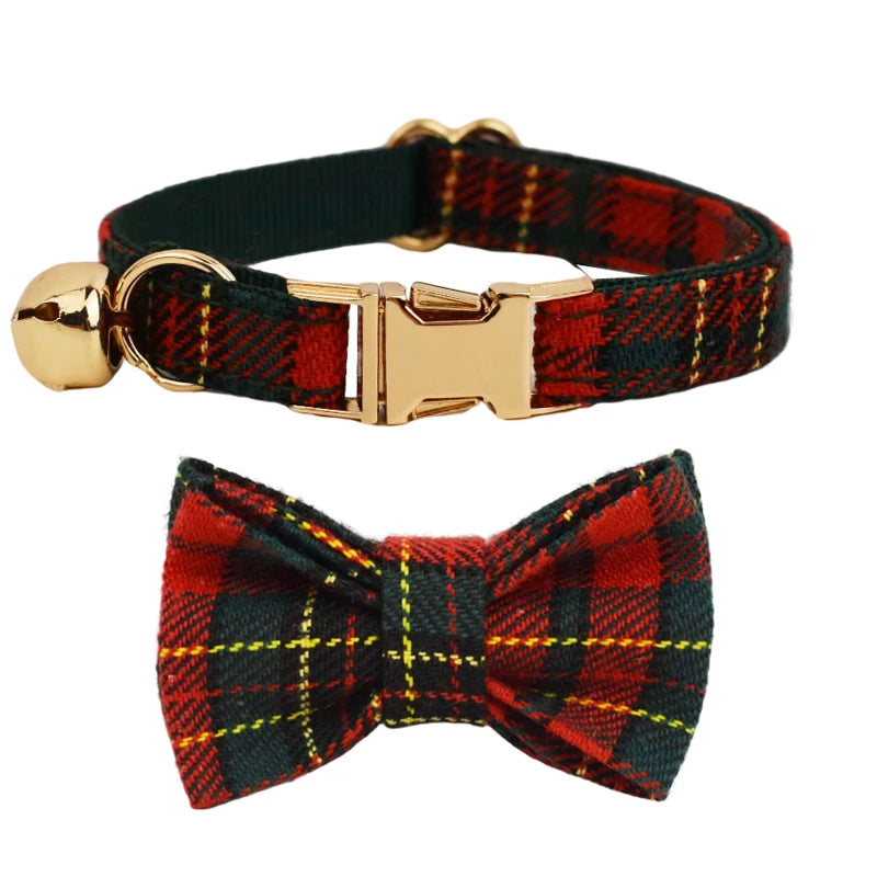 Collier Chat Personnalisé Motif - Tartan Écossais