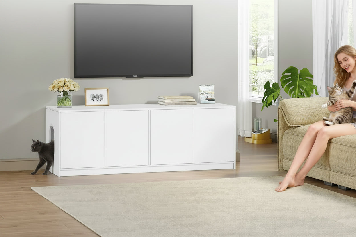 Meuble TV cache litière 120 cm: Le Lounge du Félin