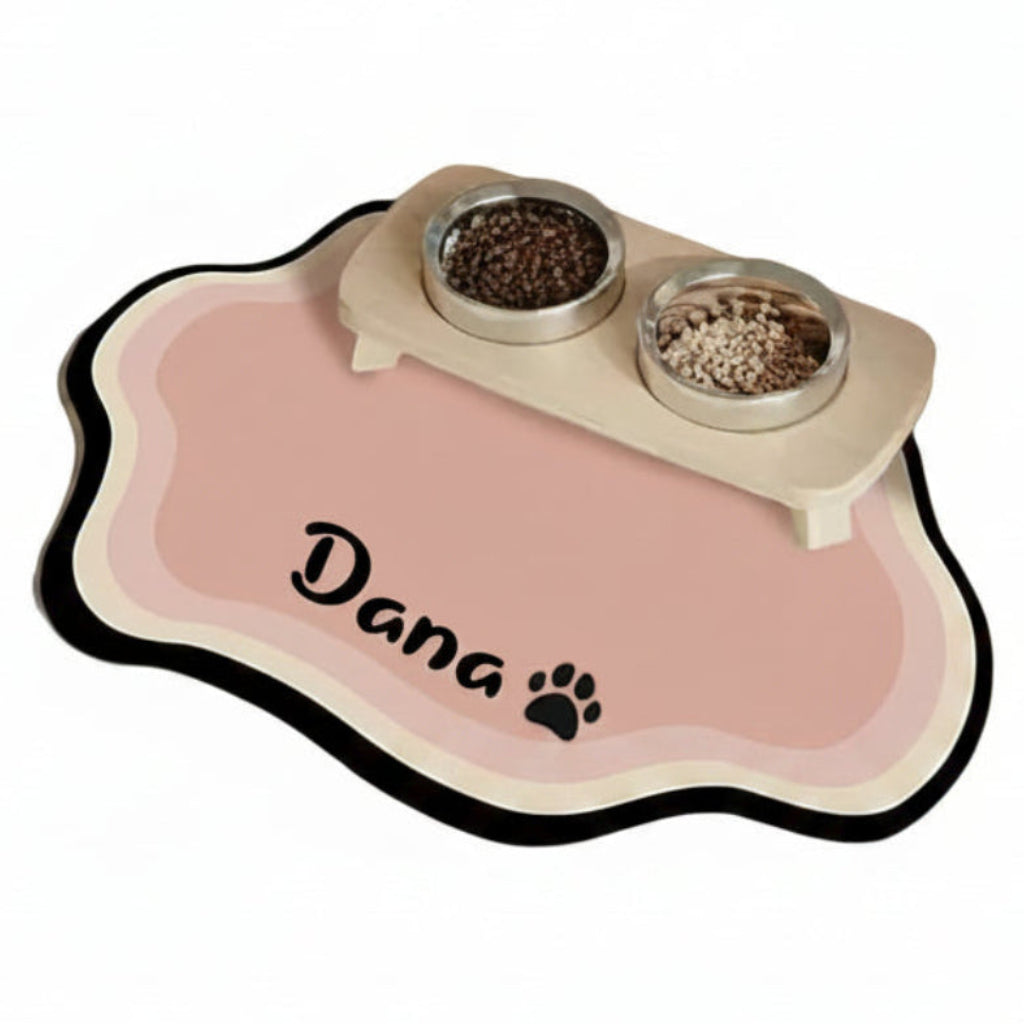 Tapis de Gamelle Personnalisé - Rose Poudré