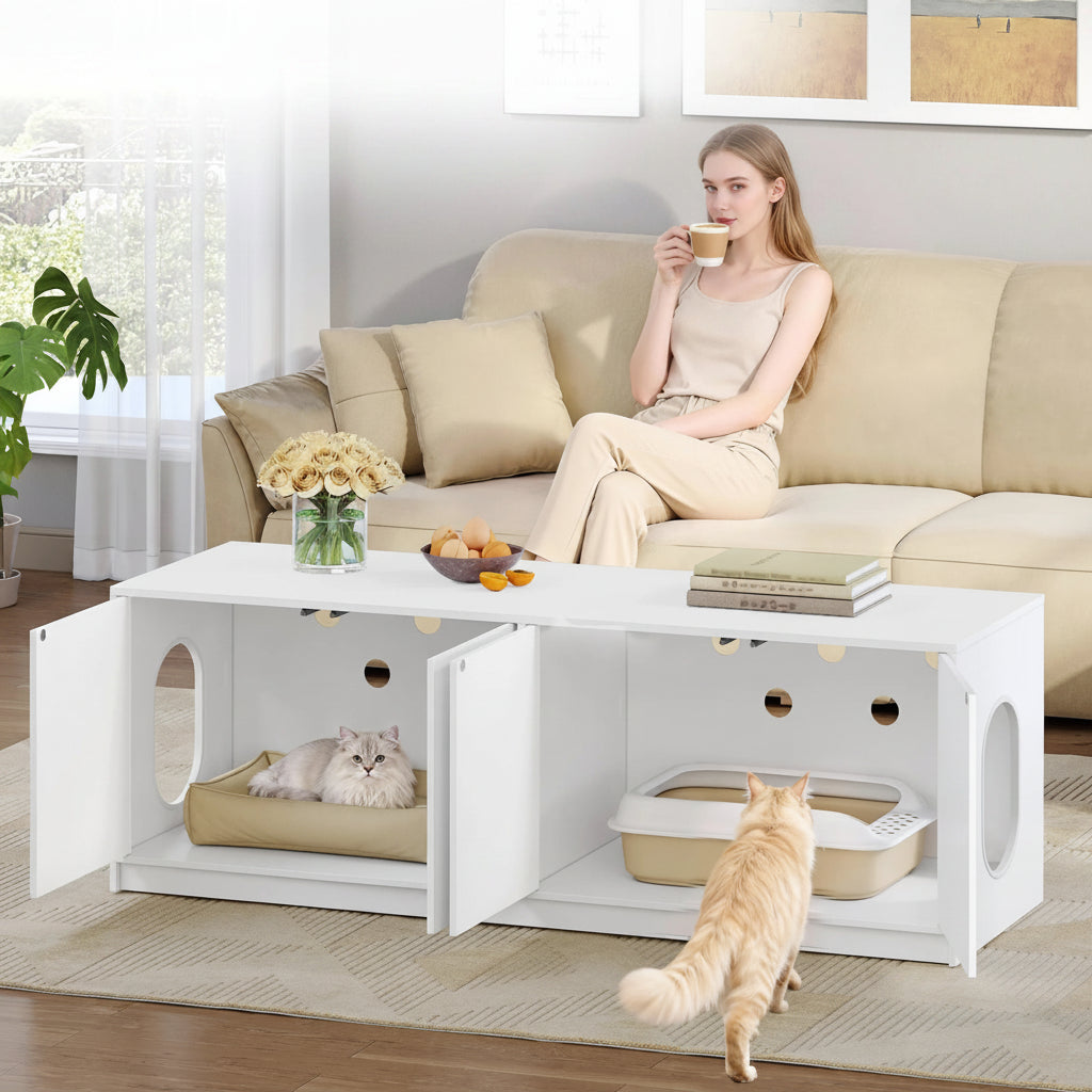 Meuble TV cache litière 120 cm: Le Lounge du Félin