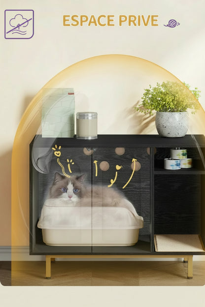 Meuble Litière Design 80cm : La cachette