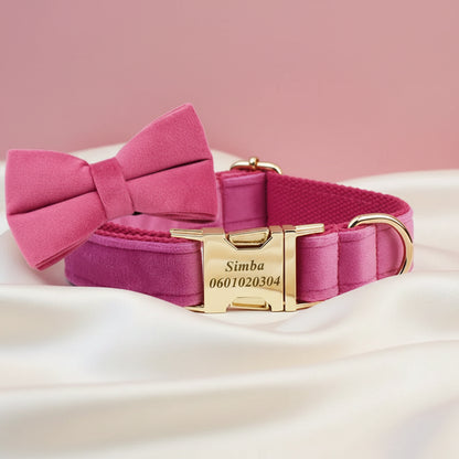 Collier Chien Personnalisé - Rose Fuchsia