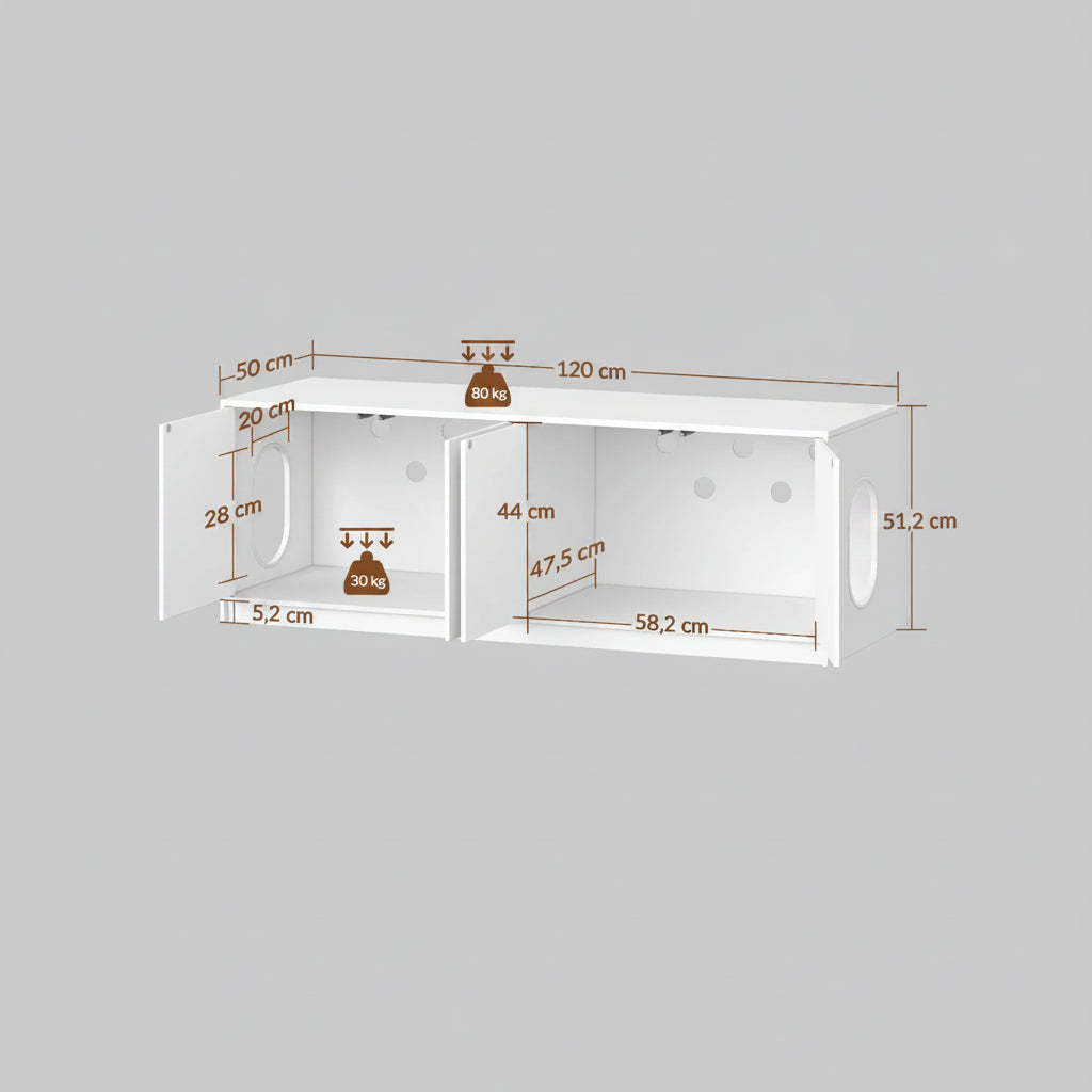 Meuble TV cache litière 120 cm: Le Lounge du Félin