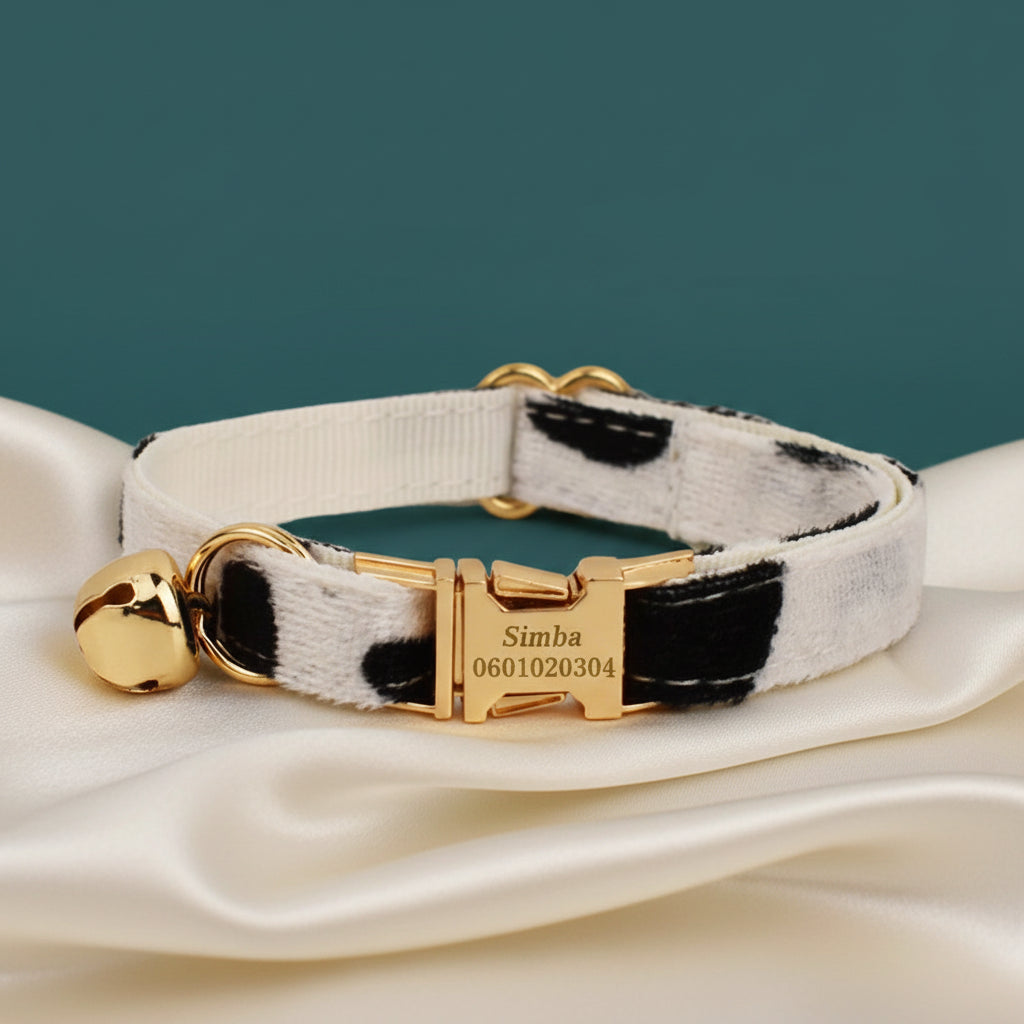 Collier Chat Personnalisé Motif - Imprimé Vachette