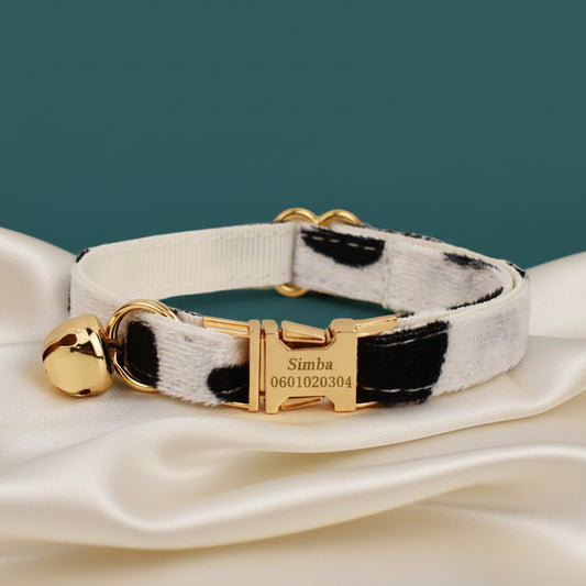 Collier Chat Personnalisé Motif - Imprimé Vachette