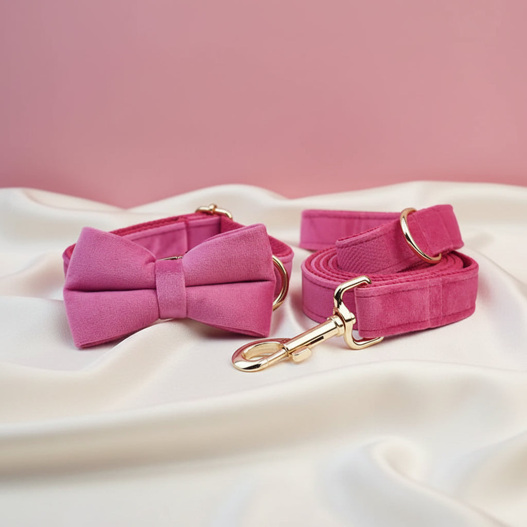 Collier Chien Personnalisé - Rose Fuchsia