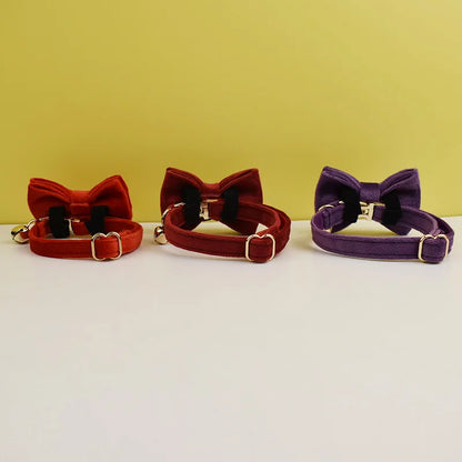 Collier Chat Personnalisé Velours - Violet Royal