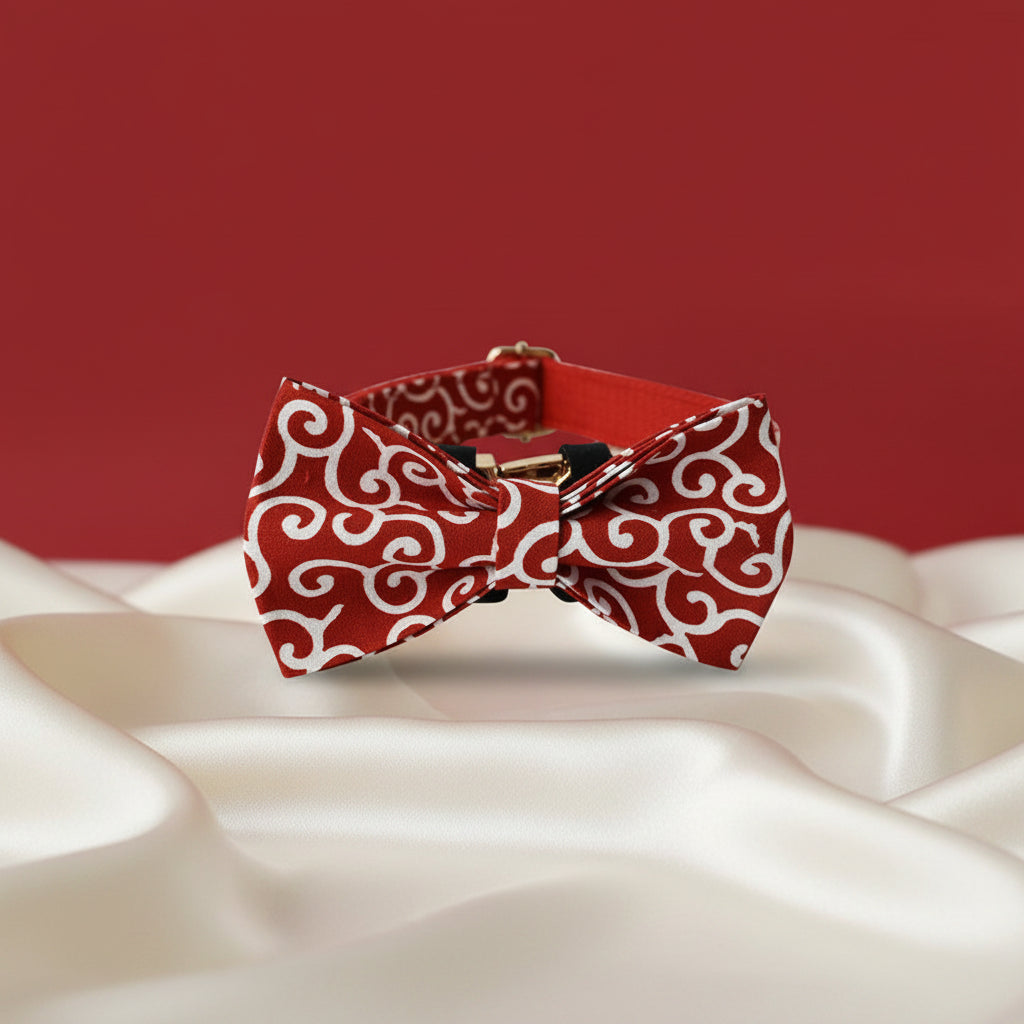 Collier Chien Personnalisé - Motifs Bretons Rouge