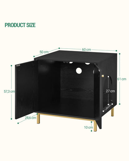 Meuble noir et or 60 cm  : L'Ecrin de minuit