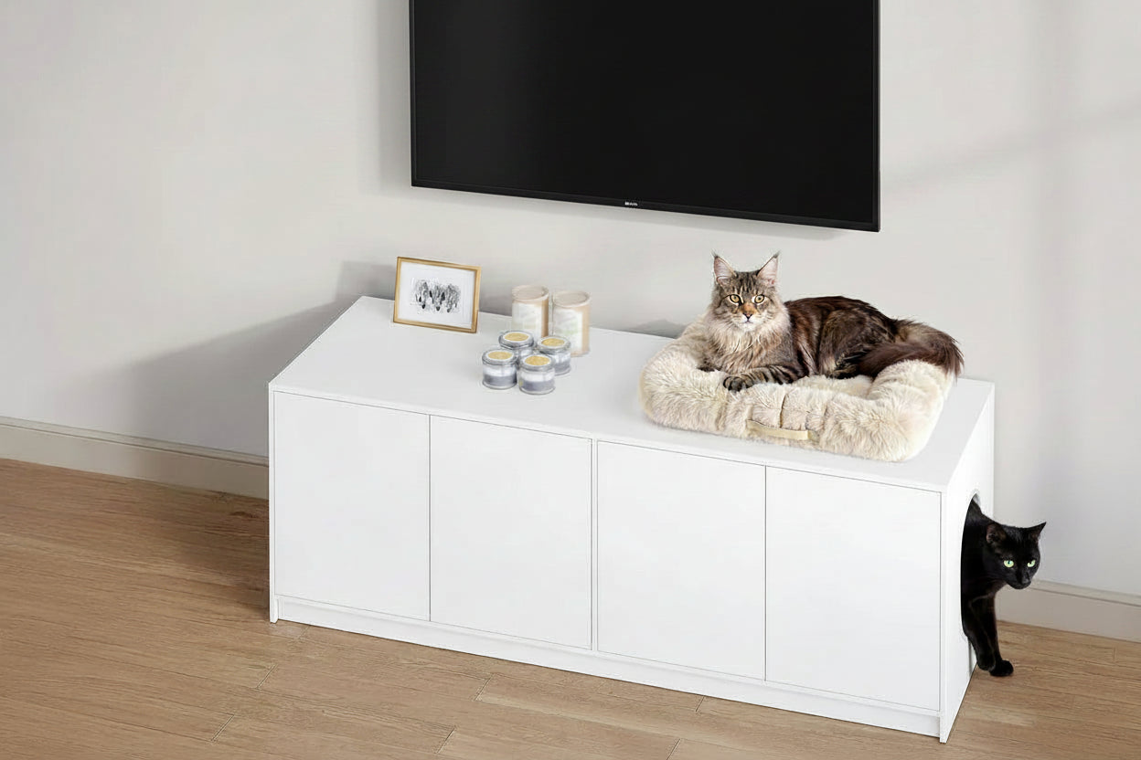 Meuble TV cache litière 120 cm: Le Lounge du Félin