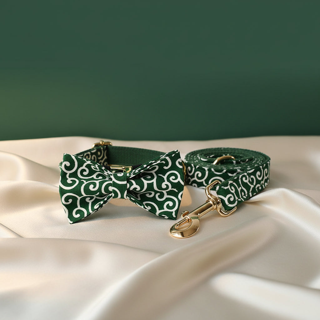 Collier Chien Personnalisé - Motifs Bretons Vert